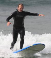 Description: Did you know this CA boy had never surfed before?  I didn't.  But now he has and it was gnarly!